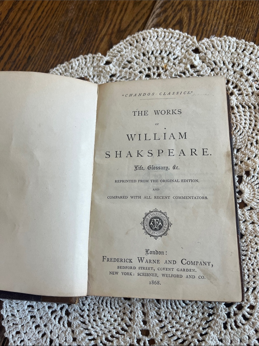 Vintage Brown Leather Hardcove Shakespeare 1868  Book - Picture 4 of 8